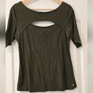 Fabletics Dark Olive Short Sleeve Top